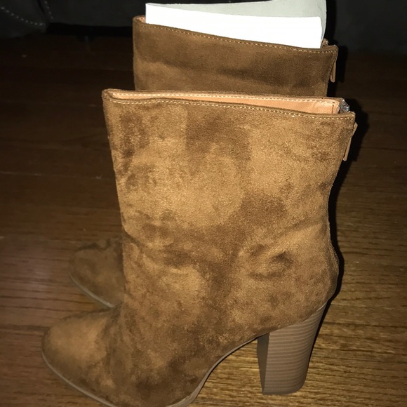 Cognac Suede Booties - Picture 3 of 5